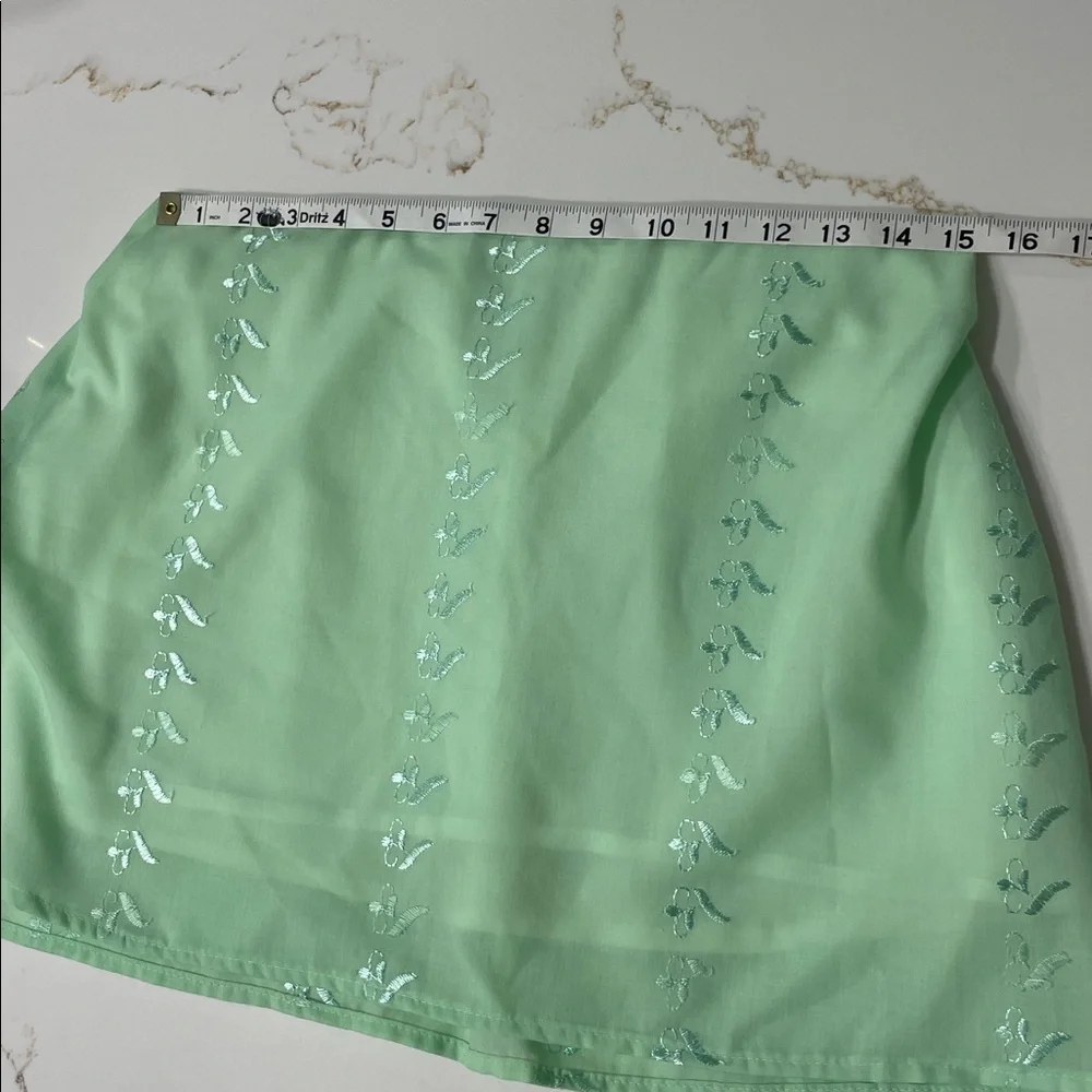 NWOT Enduring Kairos Mint Green Embroidered Women's Franca Skirt | M